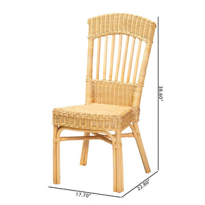 Baxton Studio bali Barito Modern Bohemian Rattan Dining Chair - Handcrafted, Versatile, Island-Inspired Comfort Barito-Rattan-DC