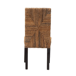 Baxton Studio bali Bali Laymi Modern Bohemian Dining Chair in Dark Brown Mahogany with Hand-Woven Seagrass Comfort Laymi-Mahogany-DC