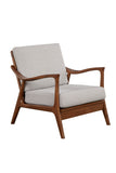 IDEAZ 1313APA Brown/ Light Grey Lounge Chair with Removable Cushions Medium Brown Frame, Light Grey Cushions 1313APA