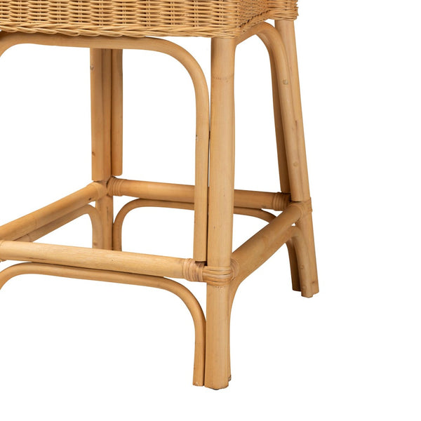 Baxton Studio bali Barito Handwoven Rattan Counter Stool - Modern Bohemian Design for Kitchen & Dining Spaces Barito-Rattan-CC