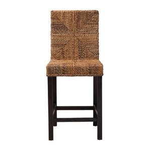 Baxton Studio bali Laymi Modern Bohemian Counter Stool - Handcrafted Dark Mahogany & Seagrass for Comfort & Style Laymi-Mahogany-CS