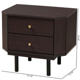 Baxton Studio Norwood Modern Transitional Two-Tone Black and Espresso Brown Finished Wood 2-Drawer End Table