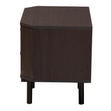 Baxton Studio Norwood Modern Transitional Two-Tone Black and Espresso Brown Finished Wood 2-Drawer End Table