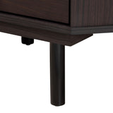 Baxton Studio Norwood Modern Transitional Two-Tone Black and Espresso Brown Finished Wood 2-Drawer End Table