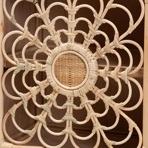 Baxton Studio bali Acelin Modern Bohemian Rattan Nightstand with Sculptural Design & Organized Storage Solution WS016-Rattan-NS