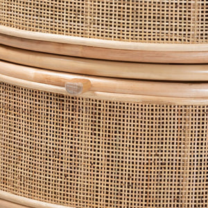 Baxton Studio bali Oleta Modern Bohemian Natural Rattan Nightstand with 2 Drawers for Stylish Bedroom Storage WS017-Rattan-NS