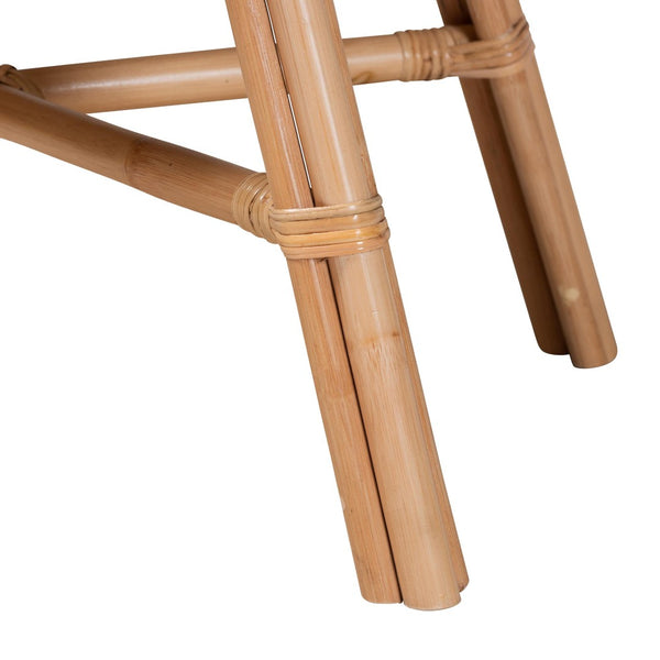 Baxton Studio bali Bali Panchali Handcrafted Bohemian Rattan Nightstand with Openwork Design & Hidden Storage Solutions WS027-Rattan-NS