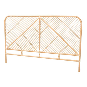 Baxton Studio bali Bali Walid Queen Size Headboard - Handcrafted Rattan in Modern Bohemian Style, Airy Openwork Design WS029-Rattan-Headboard
