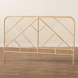 Baxton Studio bali Bali Walid Queen Size Headboard - Handcrafted Rattan in Modern Bohemian Style, Airy Openwork Design WS029-Rattan-Headboard