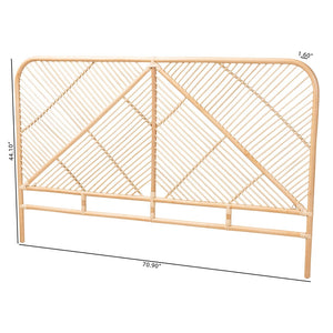 Baxton Studio bali Bali Walid Queen Size Headboard - Handcrafted Rattan in Modern Bohemian Style, Airy Openwork Design WS029-Rattan-Headboard