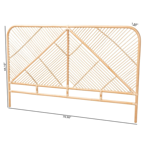 Baxton Studio bali Bali Walid Queen Size Headboard - Handcrafted Rattan in Modern Bohemian Style, Airy Openwork Design WS029-Rattan-Headboard