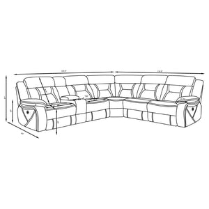 English Elm Barton Power Reclining Sectional with Gel Foam and Faux Suede for Media Rooms B062S01554