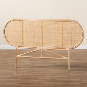 Baxton Studio bali Reegan Queen Size Rattan Headboard - Modern Bohemian Design, Fully Assembled, Organic Charm WS030-Rattan-Headboard