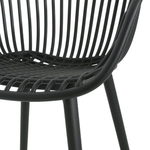 English Elm Christopher Knight Home® - Mykonos Weather-Resistant Outdoor Dining Chair Set of 2 with Durable Resin Frame and Perforated Design Black N775P176700B
