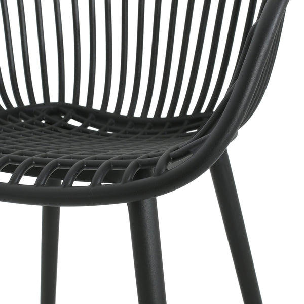 English Elm Christopher Knight Home® - Mykonos Weather-Resistant Outdoor Dining Chair Set of 2 with Durable Resin Frame and Perforated Design Black N775P176700B