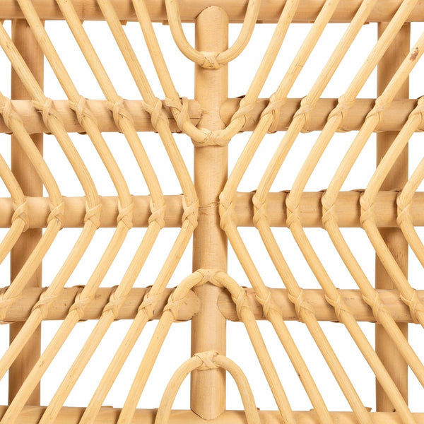 Baxton Studio bali Himari Handcrafted Modern Bohemian Rattan Accent Bench with Open Shelf for Stylish Storage WS24-Rattan-Bench