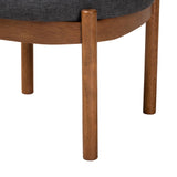 Baxton Studio Iliana Japandi Dark Grey Fabric and Walnut Brown Finished Wood Ottoman Footstool