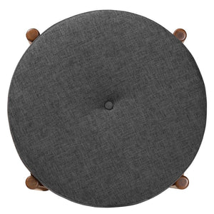 Baxton Studio Baxton Studio Japandi Dark Grey Ottoman Footstool - Versatile Accent for Cozy Spaces & Modern Homes BBT5454-Dark Grey/Walnut-Stool