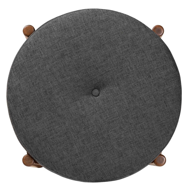 Baxton Studio Baxton Studio Japandi Dark Grey Ottoman Footstool - Versatile Accent for Cozy Spaces & Modern Homes BBT5454-Dark Grey/Walnut-Stool