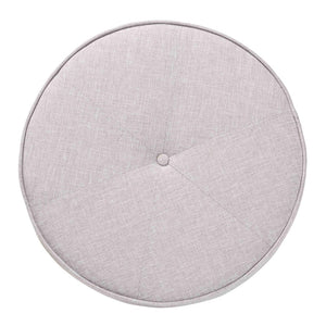 Baxton Studio Baxton Studio Theo Japandi Ottoman - Stylish Greyish Beige Footstool with Walnut Base for Home Decor BBT5456-Greyish Beige/Walnut-Stool