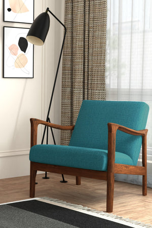 IDEAZ 1316APA Medium Brown/ Turquoise Lounge Chair Medium Brown-Turquoise 1316APA