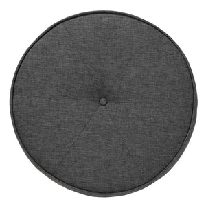 Baxton Studio Baxton Studio Theo Japandi Dark Grey Upholstered Ottoman with Walnut Brown Base - Stylish & Versatile BBT5456-Dark Grey/Walnut-Stool