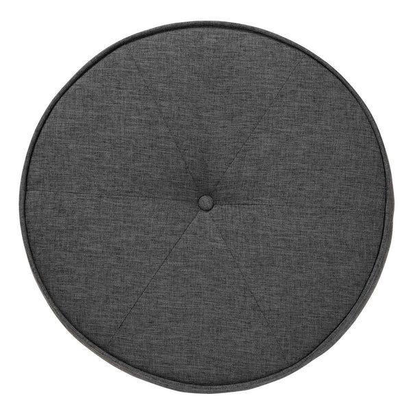 Baxton Studio Baxton Studio Theo Japandi Dark Grey Upholstered Ottoman with Walnut Brown Base - Stylish & Versatile BBT5456-Dark Grey/Walnut-Stool