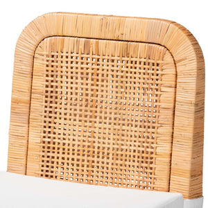 Baxton Studio bali Zariah Modern Bohemian 2-Piece Dining Chair Set in Natural Rattan & Mahogany – Comfort & Style WS14-Mahogany-DC