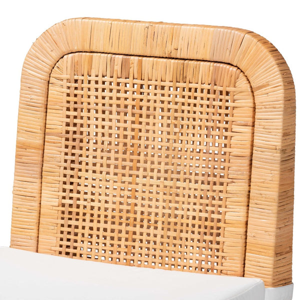 Baxton Studio bali Zariah Modern Bohemian 2-Piece Dining Chair Set in Natural Rattan & Mahogany – Comfort & Style WS14-Mahogany-DC