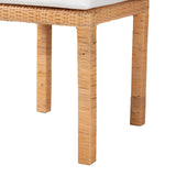 Baxton Studio Zariah Modern Bohemian Natural Brown Rattan and Mahogany Wood 2-Piece Dining Chair Set