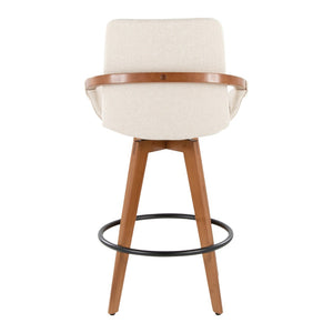 English Elm Dining/accent Chair Solid Wood Tapered Legs Cream Upholstery Mid-century Modern Seating B202P471196