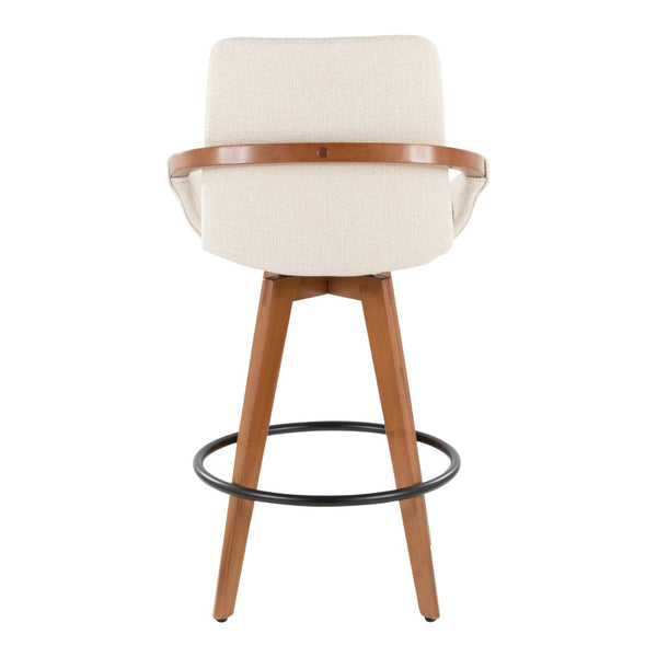 English Elm Dining/accent Chair Solid Wood Tapered Legs Cream Upholstery Mid-century Modern Seating B202P471196