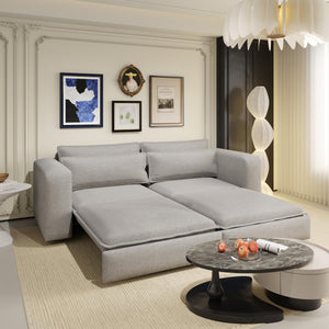 English Elm 93" King Size Sleeper Sofa Bed - 3-In-1 Convertible Couch With Chaise Lounge & Teddy Upholstery W1885S00236