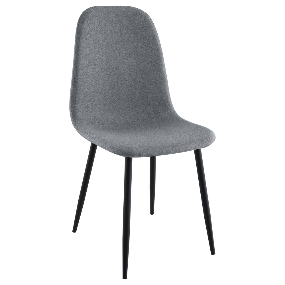 English Elm Jazmine Grey Upholstered Dining Side Chair Set of 4 – Modern Minimalist Bucket Seats, Armless Comfort, Space-Saving Elegance B062P299822