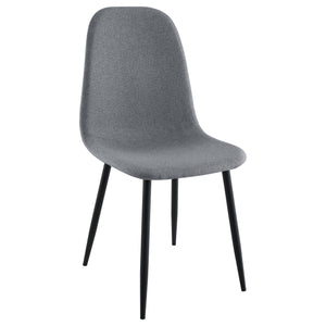 English Elm Jazmine Grey Upholstered Dining Side Chair Set of 4 – Modern Minimalist Bucket Seats, Armless Comfort, Space-Saving Elegance B062P299822
