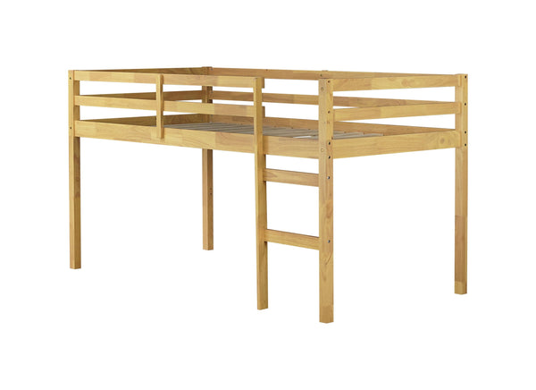 English Elm Solid Twin Loft Bed with Ladder and Reinforced Slats for Storage-Friendly, Space-Saving Bedrooms Natural W504P190954
