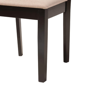 Baxton Studio Baxton Studio Olympia Modern Beige Upholstered Dining Set with Espresso Wood for Chic Spaces 6-Piece RH386C-Sand/Dark Brown-6PC Dining Set