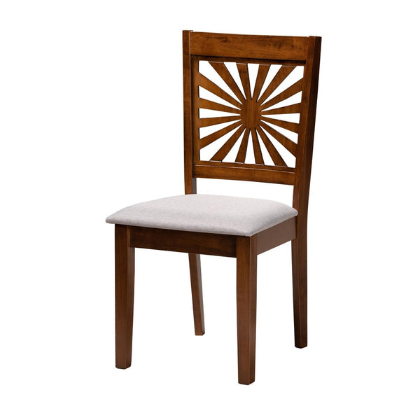 Baxton Studio Baxton Studio Olympia 6-Piece Dining Set with Modern Grey Fabric & Walnut Finish for Elegant Dining RH386C-Grey/Walnut-6PC Dining Set