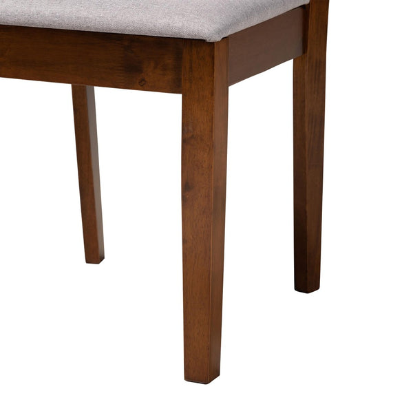 Baxton Studio Baxton Studio Olympia 6-Piece Dining Set with Modern Grey Fabric & Walnut Finish for Elegant Dining RH386C-Grey/Walnut-6PC Dining Set