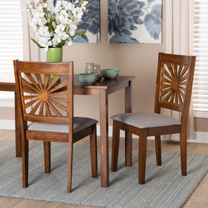 Baxton Studio Baxton Studio Olympia Dining Chairs Set - Modern Grey Upholstery & Walnut Finish for Stylish Dining RH386C-Grey/Walnut-DC-2PK