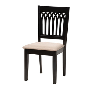 Baxton Studio Baxton Studio Genesis Modern 6-Piece Dining Set with Upholstered Chairs and Stylish Bench Design Beige 6-Piece RH389C-Sand/Dark Brown-6PC Dining Set