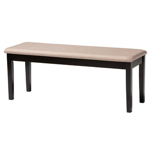 Baxton Studio Baxton Studio Genesis Modern 6-Piece Dining Set with Upholstered Chairs and Stylish Bench Design Beige 6-Piece RH389C-Sand/Dark Brown-6PC Dining Set