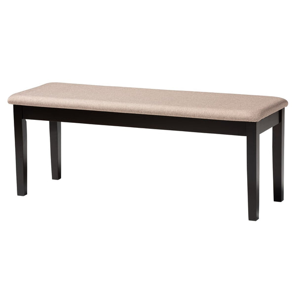 Baxton Studio Baxton Studio Genesis Modern 6-Piece Dining Set with Upholstered Chairs and Stylish Bench Design Beige 6-Piece RH389C-Sand/Dark Brown-6PC Dining Set