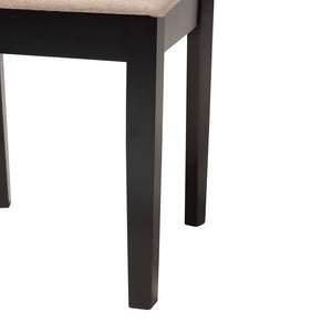 Baxton Studio Baxton Studio Genesis Modern 6-Piece Dining Set with Upholstered Chairs and Stylish Bench Design Beige 6-Piece RH389C-Sand/Dark Brown-6PC Dining Set