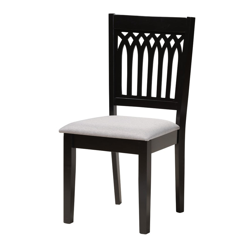 Baxton Studio Baxton Studio Genesis Modern 6-Piece Dining Set with Upholstered Chairs and Stylish Bench Design Grey 7-Piece RH389C-Grey/Dark Brown-7PC Dining Set