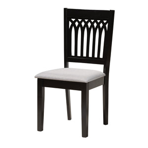 Baxton Studio Baxton Studio Genesis Modern 6-Piece Dining Set with Upholstered Chairs and Stylish Bench Design Dark 6-Piece RH389C-Grey/Dark Brown-6PC Dining Set