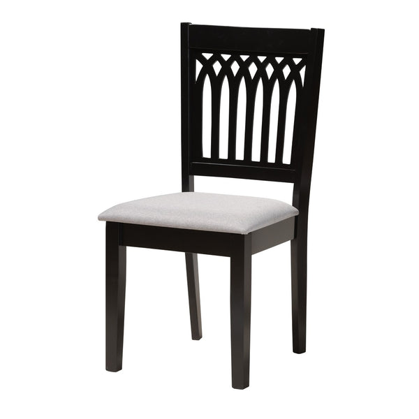 Baxton Studio Baxton Studio Genesis Modern 5-Piece Dining Set – Grey Fabric & Dark Brown Wood, Stylish Comfort! RH389C-Grey/Dark Brown-5PC Dining Set