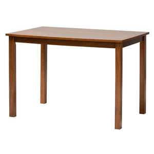 Baxton Studio Baxton Studio Genesis 5-Piece Modern Dining Set in Grey Fabric & Walnut Wood for Chic Spaces RH389C-Grey/Walnut-5PC Dining Set