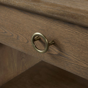 English Elm Waterfall Solid Wood Cocktail Table with Elm Veneer, Waterfall Sides & Metal Accents for Modern Living Room Light Brown 28 L x 28 W x 27 H B2699P238774