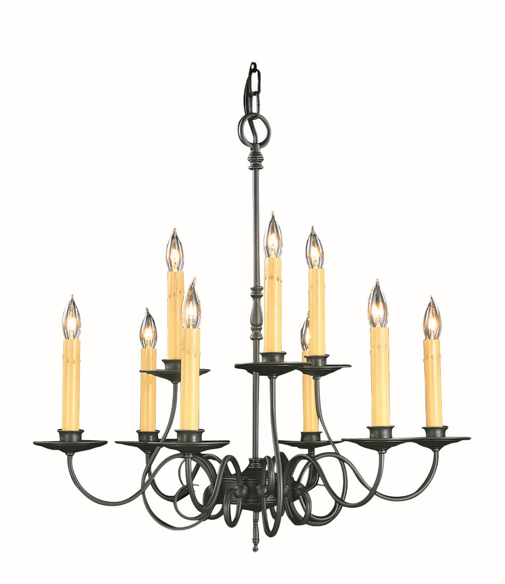 Framburg 9-light Handcrafted Charcoal Black Forest Dining Chandelier With Faux Beeswax Candles For Elegance Charcoal Metal 1319 Ch